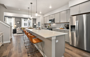 Statement Kitchen with Blue Cabinets