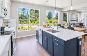 Statement Kitchen with Blue Cabinets